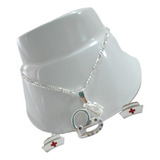 Pulsera De Cofia Corazon Zirconias De Plata +aretes Yu15