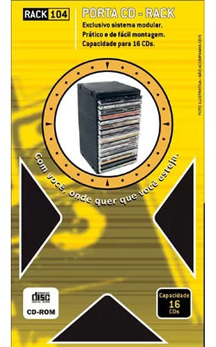 Porta Cd Rack 16 - Preto