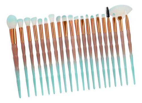 20x Unicorn Eye Brush Set De Gradiente Diamante Café Verde