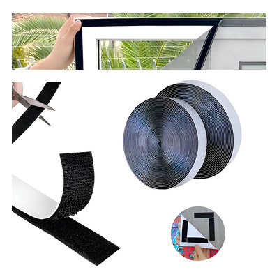Cinta De Gancho Y Felpa Autoadhesiva Negra 9 M Tipo Velcro Para Costura Organización Del Hogar Bricolaje Fijación De Cortinas Ventanas Manualidades Doble Cara Fuerte Negro 2pcs | MercadoLibre