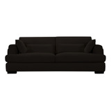 Sofá Sillon Mediterraneo 3 Cuerpos Chenille Premium Color Negro