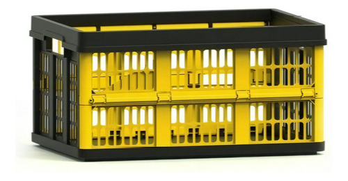 Caixa Organizadora Multiuso Helsim Cesto Tampa Com 45 Litros Grande Cor Amarelo Lisa