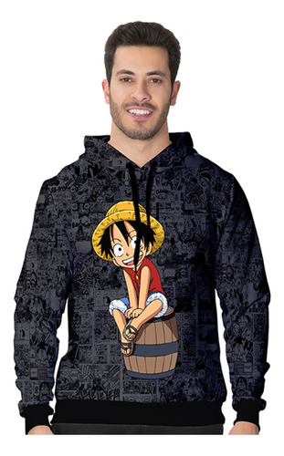 Abrigo Moletom Adulto Estampa Exclusiva One Piece Personagem