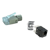 Kit Plug Macho Rj45 + Jack Rj45 Cat 6 Amp Pack X10 Undidades