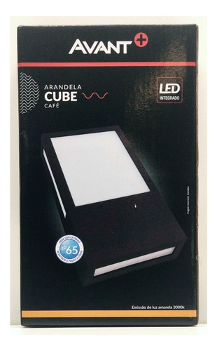 Arandela Led 12w Cube Parede Café Branco Quente Bivolt Avant Cor Marrom/café 110v/220v