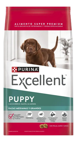 Purina Excellent Puppy Medium Large 15kg Cachorros El Molino