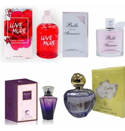 Pack De 4 Perfumes Alternativos Generico Para Mujer 100ml