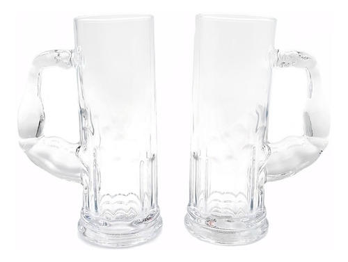 Vasos Cerveceros Set 2 Piezas Shop 550ml Vidrio Color Blanco