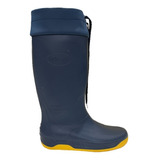 Bota De Goma Lluvia Con Cuello Azul Calfor Nautica 35 Al 44