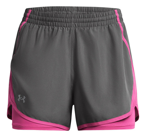 Shorts Ua Fly-by 2 En 1 Gris Para Mujer Under Armour