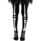 Medias Panty Bucaneras Disfraz Huesos Negras Halloween