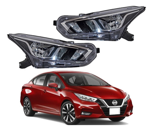 Par Faros Nissan Versa  2020 2021 2022  Halogeno Nuevos