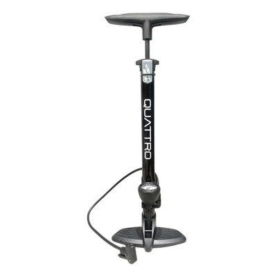Bomba De Aire De Pie Quattro Sport Con Manómetro Para Bicicleta Y Motos 160 Psi Negro