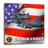 3drose United States Air Force - Reloj De Pared, 10 Por 10 P