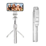 Bastão Tripé Mini 360º Pau De Selfie Bluetooth 3em 1 Celular Cor Branco