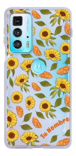 Funda Para Motorola Para Mujer Girasoles Y Nombre