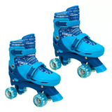 Patins 4 Rodas Ajustavel Quad Com Luzes Led Tamanho 35 A 38