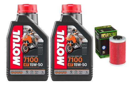 Kit Aceite Motul 7100 15w50 Ktm Duke 200 250 390 Filtrohf155