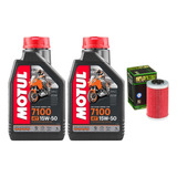 Kit Aceite Motul 7100 15w50 Ktm Duke 200 250 390 Filtrohf155