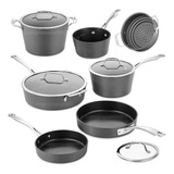 Batería Cocina Antiadherente Aluminio 11 Pz Sartén Olla Cazo