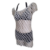 Vestido Playero Calado Crochet Hilo Mujer Verano