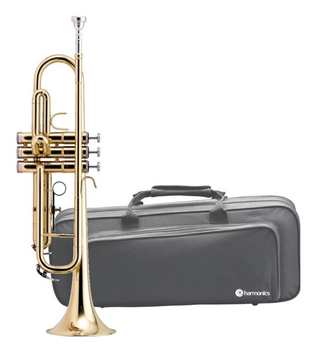 Trompete Bb (si Bemol) Laqueado Harmonics + Case Luxo 