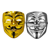 Par Máscara V De Vingança Anonymous Dourada Prateado Festas