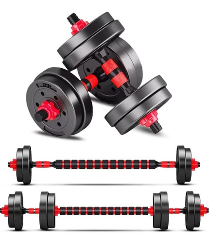 Set De Mancuernas Multifuncional Con Barra Extensora  40 Kg