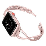 Pulseira De Aço Feminina De Luxo Para Apple Watch Band 7 6 9