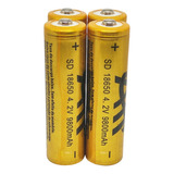 4 Baterias Recarregável 18650 9800mah 4,2v Lanterna Tática