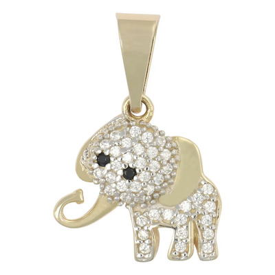 Dije De Elefante Con Zirconia En Oro De 10k 1.5 Grm Dorado | Meses sin interés