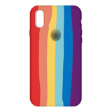 Funda Silicona Silicone Case Arcoíris Para iPhone XS Max 