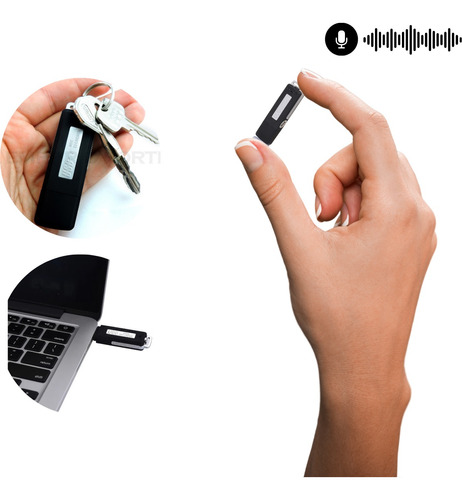 Mini Gravador De Voz Audio Telefone Espião Pendrive 8gb