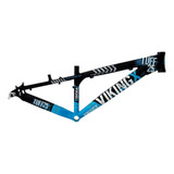 Quadro Alumínio Dirt Jump Aro 26 Preto E Azul Vikingx Tuff25