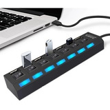 Multipuerto Hub 8 Usb Extension 8 Puertos Extensor Botones 