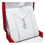 Conjunto De Plata 925 Mano De Fatima Swarovski Cadena 45cm