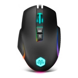 Mouse De Juego Gamer Melon Tifon M100 6400 Dpi Rgb Color Negro