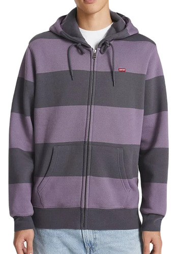 Campera Levis Rayas Core Ng Zip Up Stripe Hombre Violeta