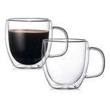 Modern-depo Tazas De Café Transparentes Juego De 2 Tazas De 