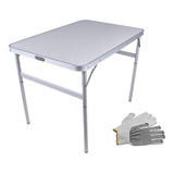 Mesa Dobravel Aluminio 60 X 45cm Vira Maleta Palisad Forte Cor Cinza