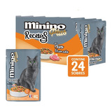 Alimento Para Gato Minino Plus De Pavo Ahumado 85g C/u X24