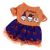 Vestido De Halloween Para Mascotas Con Estampado De Calabaza