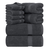 Utopia Towels - Juego De Toallas De 8 Piezas Color Gris Oscuro