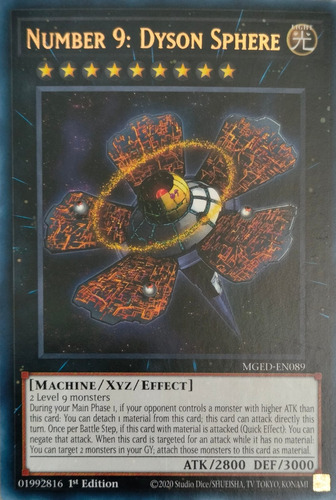 Yugioh! Number 9: Dyson Sphere Rare Mged-en089 1st Edition