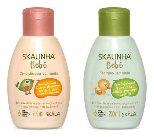  Kit Skalinha Bebe Shampoo +acondicionador Vegano Linea Skala