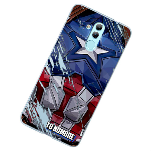 Funda Para Huawei Capitán América Tu Nombre Personalizado