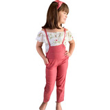 Salopete Jardineira Roupa Infantil E Blusa Ciganinha Modinha