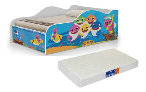 Cama Carro Para Criança, Turma Do Baby Shark  + Colchão