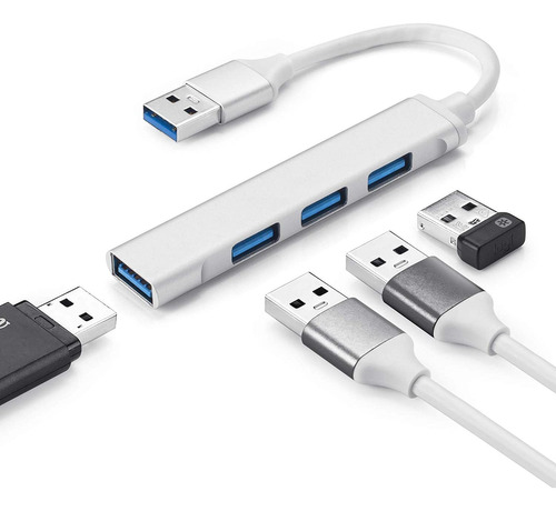 Hub Usb 3.0 Adaptador Convertidor Ultradelgado Con 4 Puertos