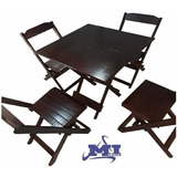 Conjunto De Mesa Bar 70x70 Com 4 Cadeiras Dobráveis 